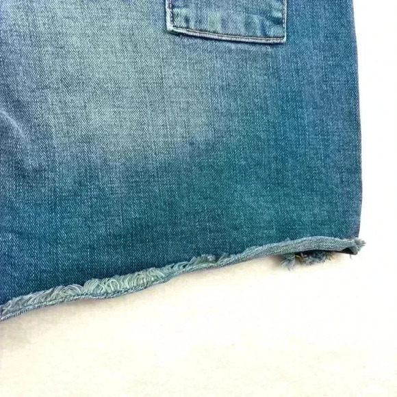 Lucky Brand Retro Faded Patchwork Whisker Frayed Denim Jean Shorts Size 4/27 - Picture 9 of 14